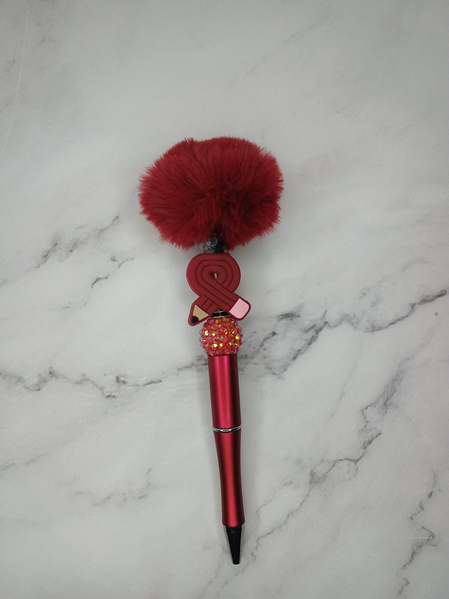 Red fluffy pencil