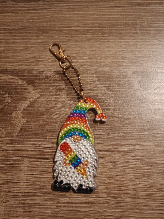 Pride gnome keychain
