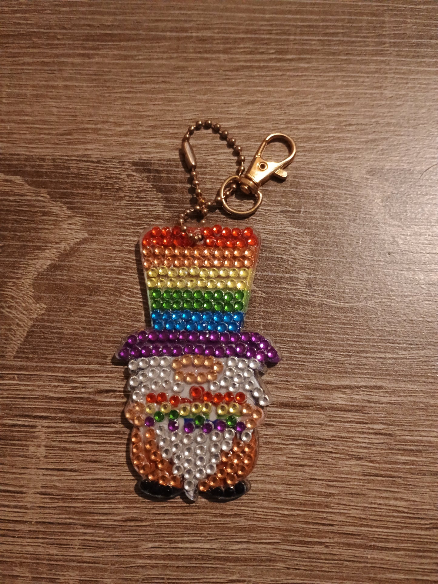 Pride gnome keychain