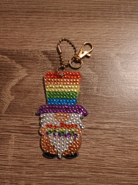 Pride gnome keychain