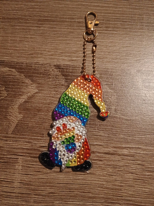 Pride gnome keychain