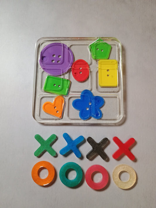 Resin tic tac toe boards