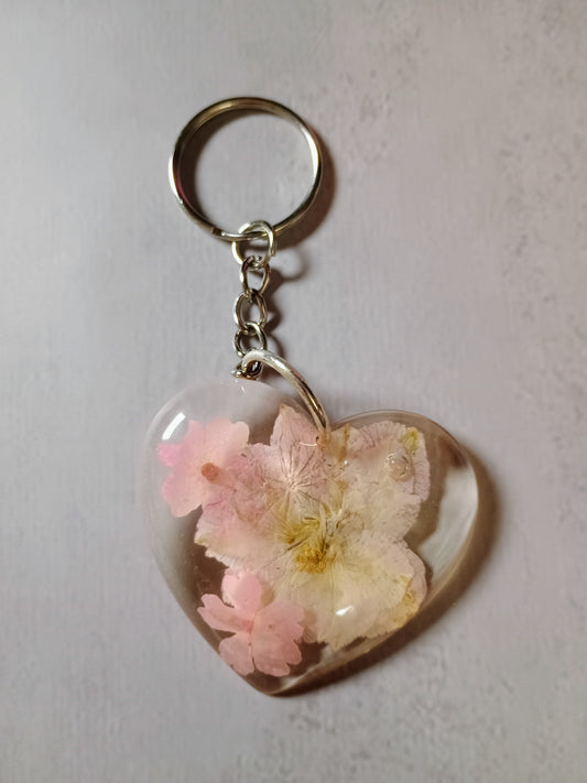 Resin heart keychain