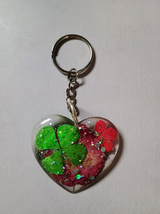 Resin heart keychain