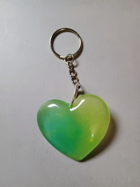 Resin heart keychain