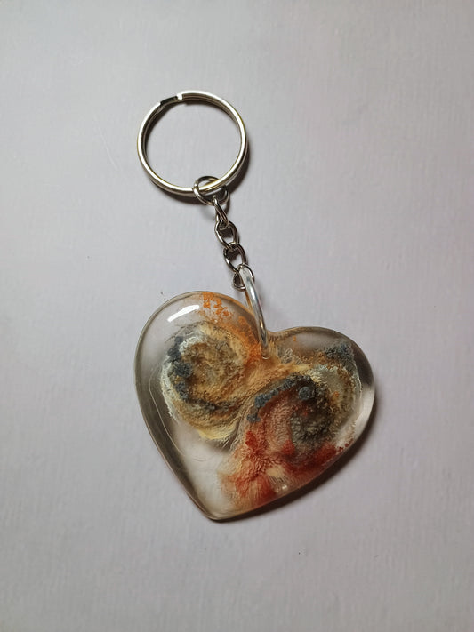 Resin heart keychain