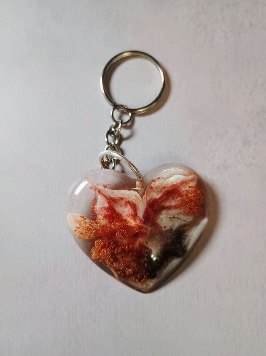 Resin heart keychain