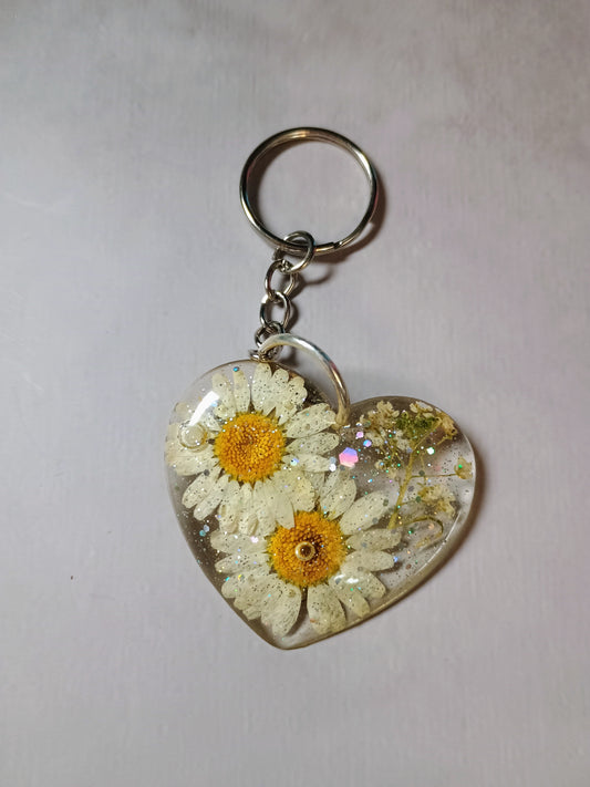 Resin heart keychain