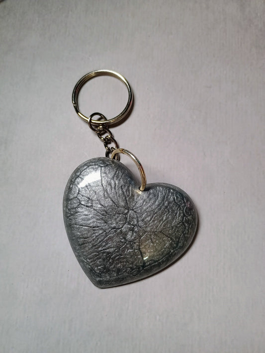 Resin heart keychain