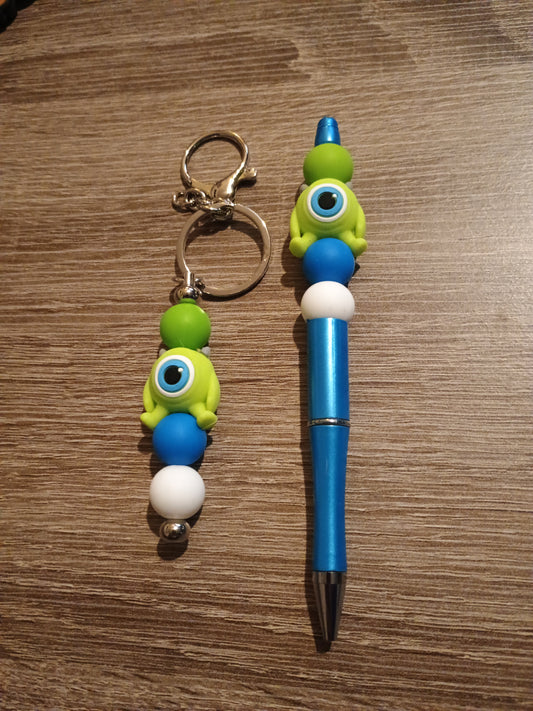 Mike wazowski pen and keychain bundle