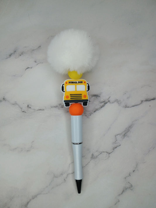 White fluffy School Bus