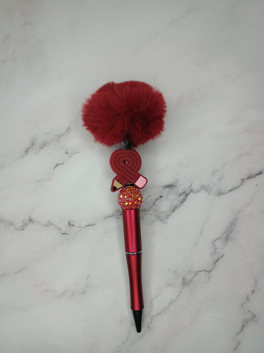 Red fluffy pencil