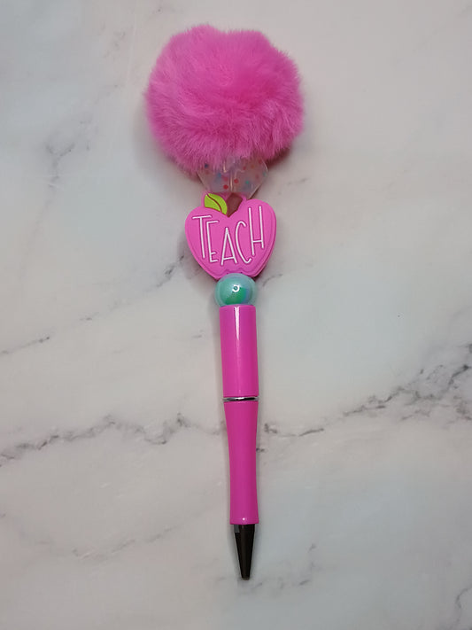 Pink fluffy Teacher pen