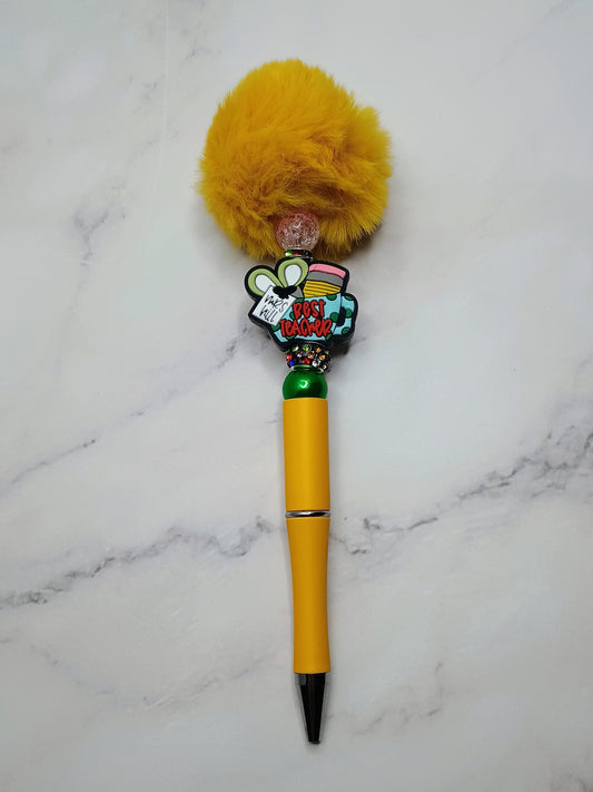 Yellow fluffy Best Teacher
