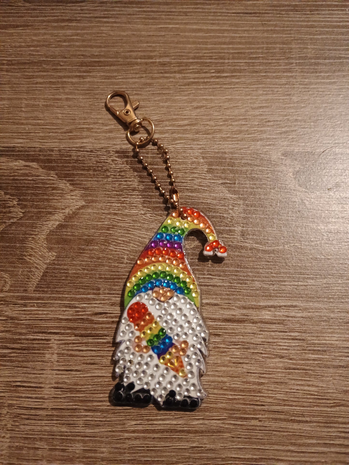 Pride gnome keychain