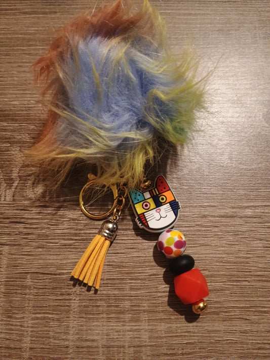 Pom pom keychain