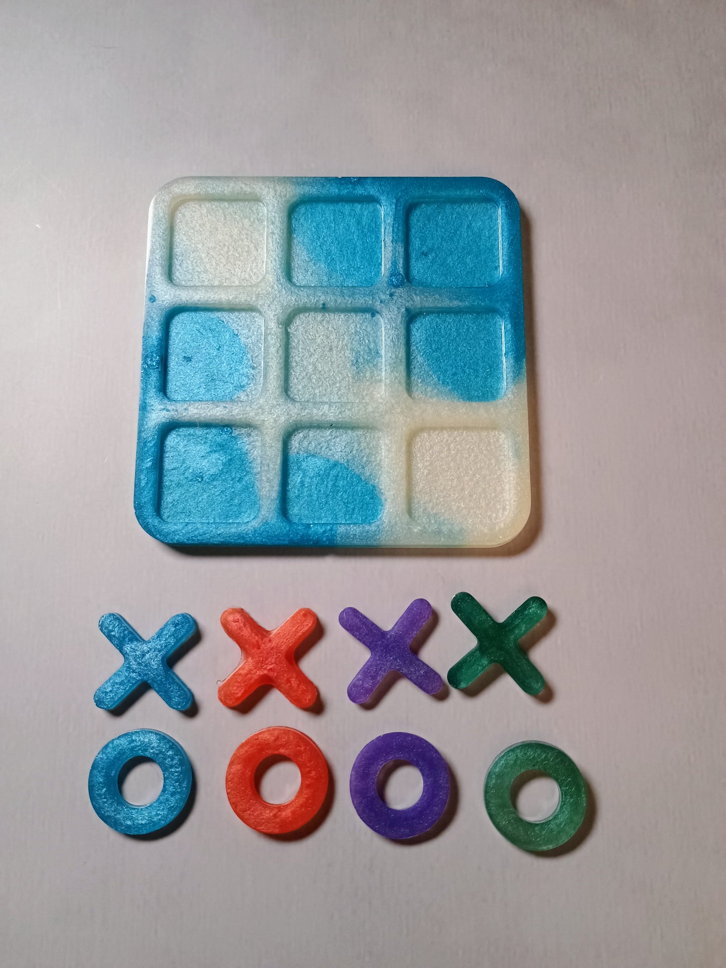 Resin tic tac toe boards