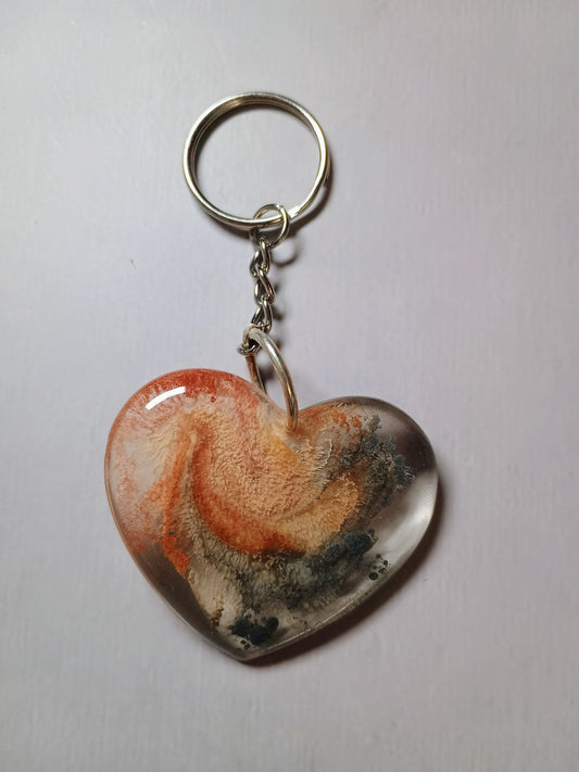 Resin heart keychain