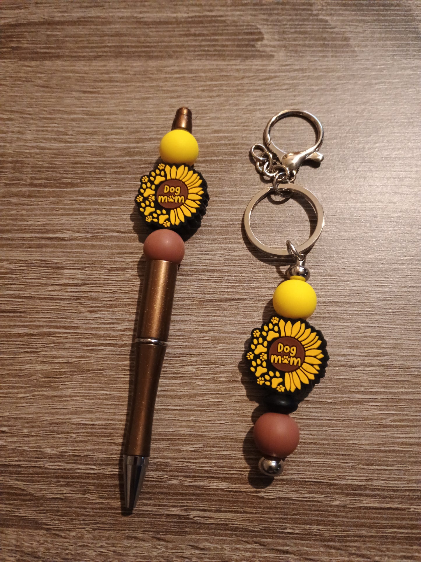 Dog mom sunflower pen and keychain bundle