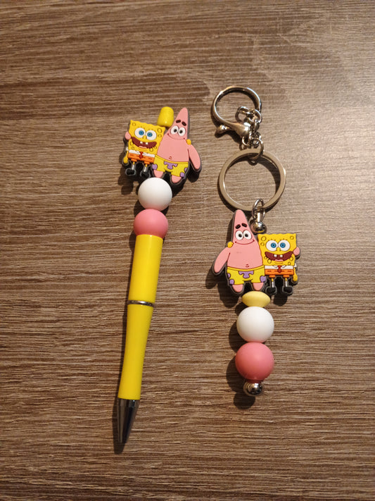 SpongeBob/Patrick pen keychain bundle