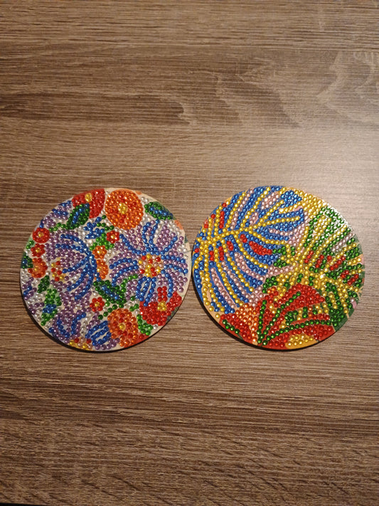 2pk Diamond Art coasters