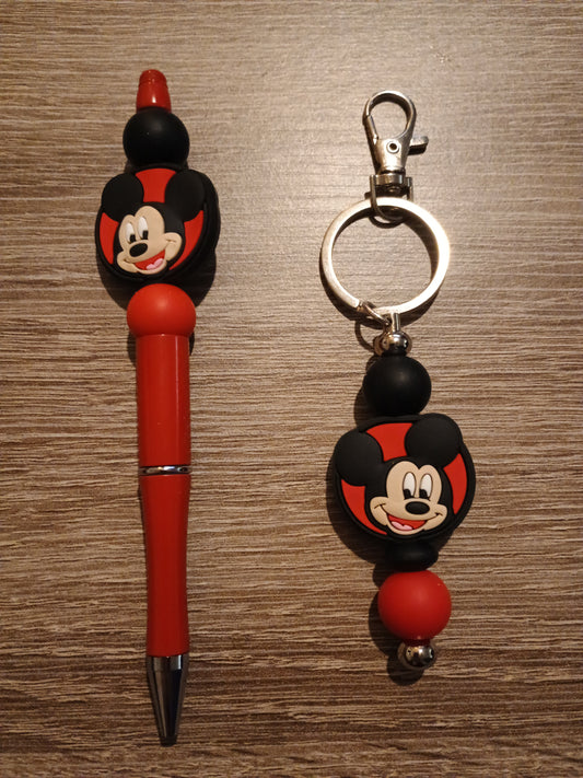 Mickey pen and keychain