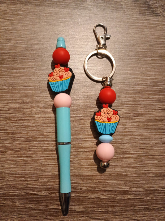 Cupcake pen and keychain